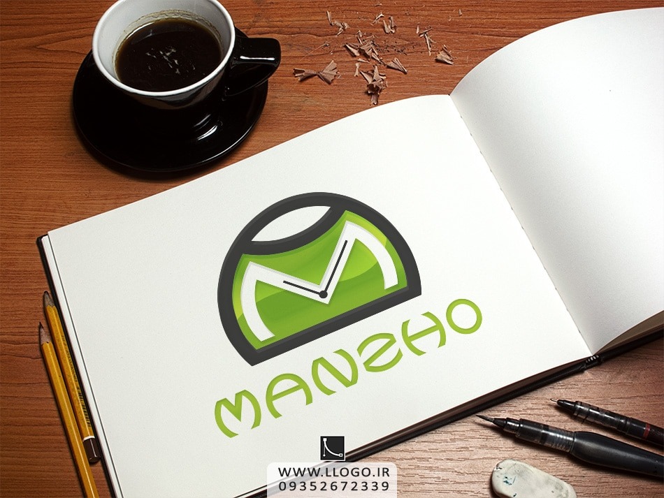 طراحی لوگو فروشگاه ساعت Manzho